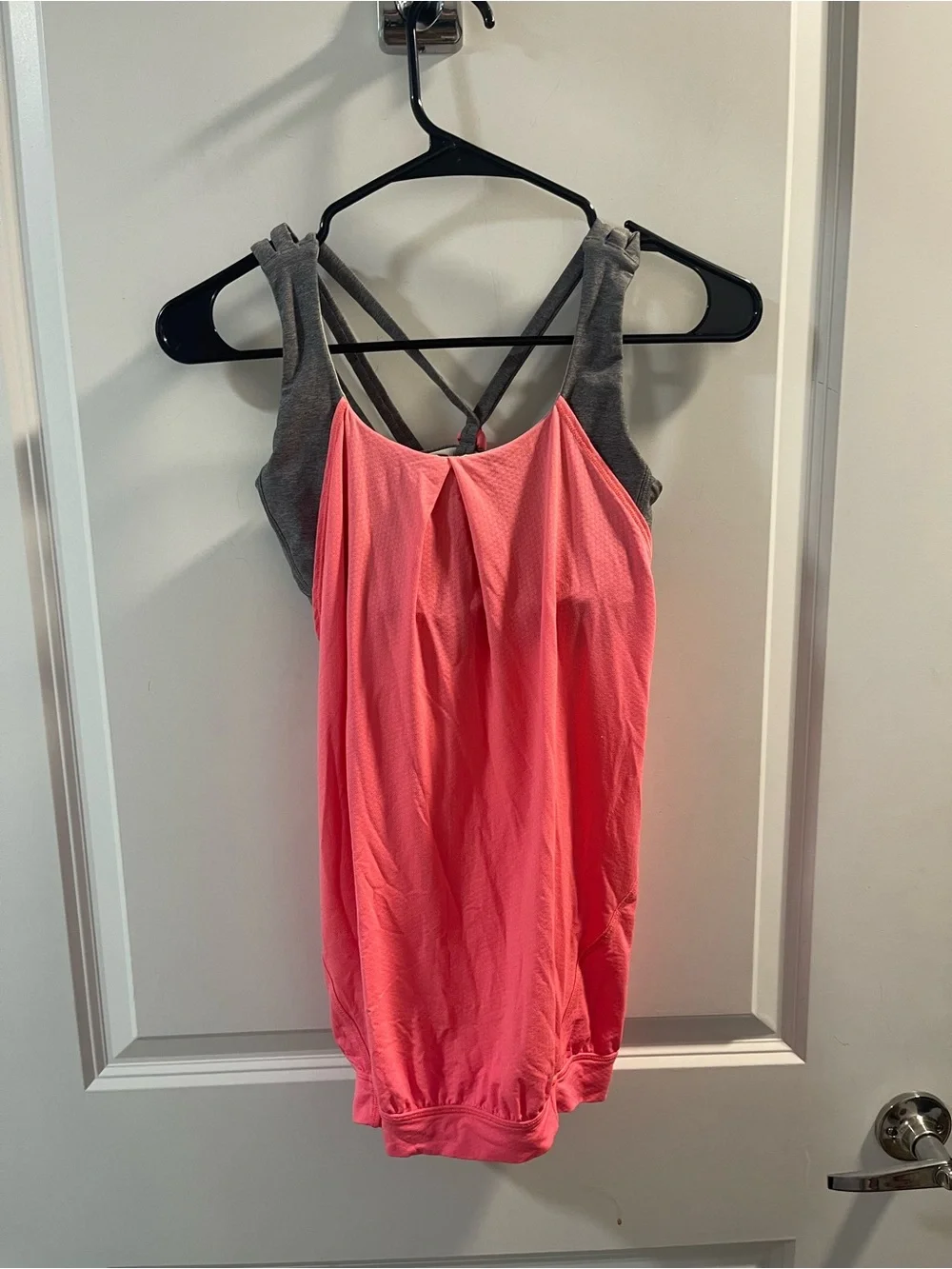 lululemon athletica Pink Front with Gray Strappy Workout Tank